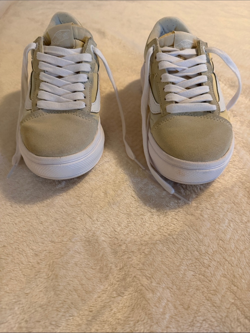 Vans Low-Top Sneakers in Beige and White